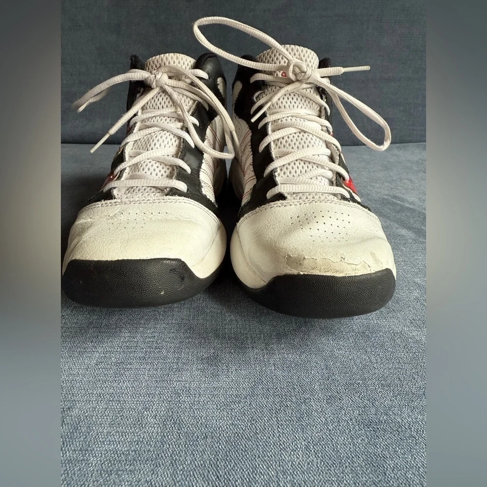 Adidas Youth Basketball Shoes SZ 6.5 Lace Up High Top White Red Black Athletic